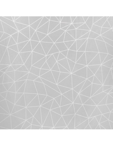 Mantel Hule Rectangular Geométrico Gris Impermeable Antimanchas PVC 140x250 cm. Recortable Uso Interior y Exterior