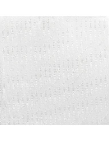 Mantel Hule Muleton Redondo Blanco Impermeable Antimanchas PVC Ø 140 cm. Uso Interior y Exterior