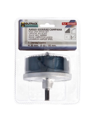 Juego Sierras Campana 30 mm. Ø 60/95 mm. 5 Piezas