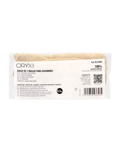 Malla / Bolsa Para Coccion Legumbres Algodon 0,5 Kg Pack De 2 Unidades. Algodon 100% Organico