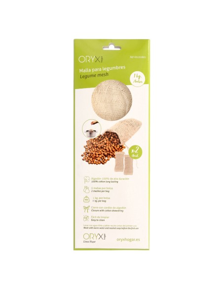 Malla / Bolsa Para Coccion Legumbres Algodon 1 Kg Pack De 2 Unidades. Algodon 100% Organico