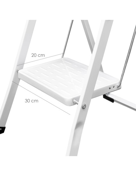 Escalera Domestica Acero 2 Peldaños, Escalerilla Blanca