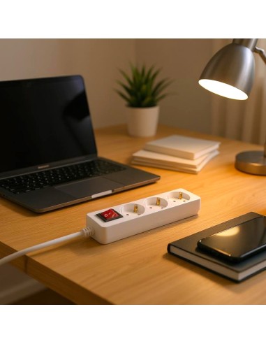 Regleta / Base Multiple 3 Tomas Con Toma De Tierra Con Interruptor