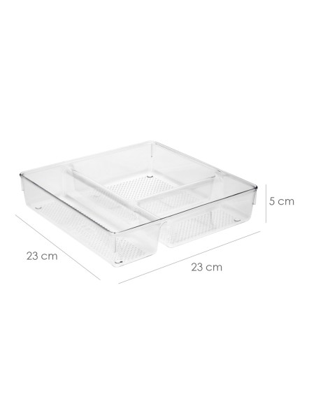 Organizador de Plastico Para Cajones "System Nº1" 23x23x5 cm.