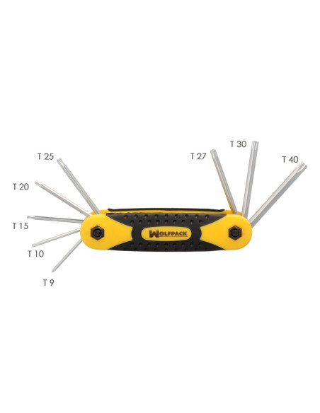 Juego Llaves Torx Plegable 8 Piezas Inviolable, Llave Torx Hexagonal, Llave Estrella, Llave Allen Estrella
