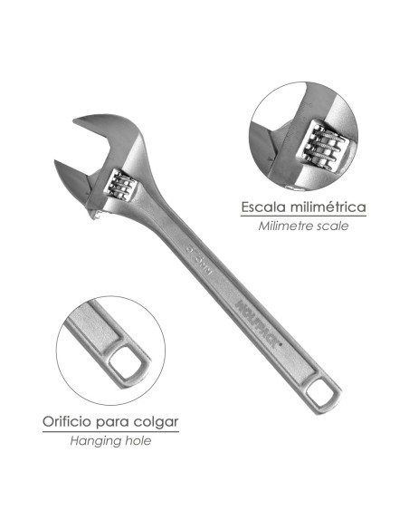 Llave Ajustable Plus Moleta 15"