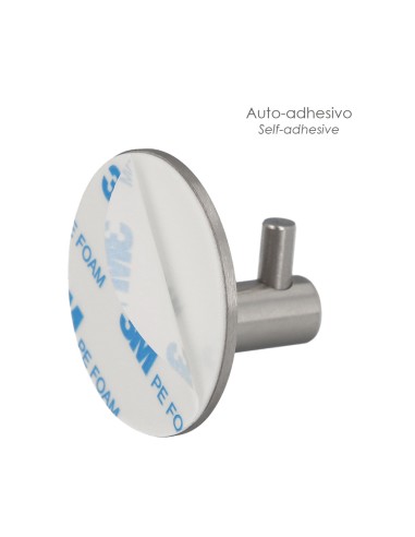 Gancho Colgador Baño Individual Toallas / Albornoz Color Inox Autoadhesivo Resistente, Sin Tornillos