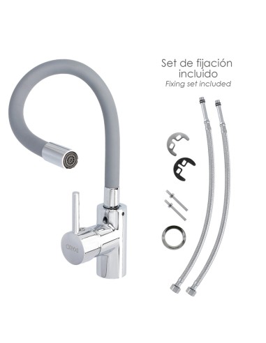 Grifo Monomando Fregadero Flexible Caño Alto, Grifo De Cocina Flexible Caño Alto.Cartucho ceramico Ø 35 mm.