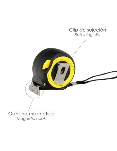 Flexometro Sistema Autolock Con Freno Automatico Longitud 3 Metros Ancho Cinta 16 mm. Magnetico. Cinta Metrica Freno Automatico