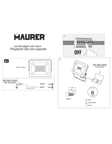 Foco Led Plano Potencia 300 Watt. 24000 Lumenes. Luz blanca 4000ºK Protección IP65. Cuerpo Aluminio. Foco Exteriores/Interiores