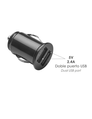 Cargador Coche USB Dos Tomas 2.1 Amperios. 5 V. Adaptador Enchufe USB Cargador USB de Pared, Android, Iphone, Smartphones