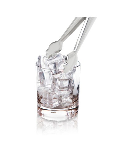 Pinzas Para Hielo de Acero Inoxidable Con Muelle de Apertura Automatica. Longitud 19 cm.