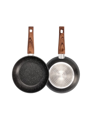 Sarten Aluminio Forjado Antiadherente Ø 20 x 4,5 cm. Mango Engomado / 5 capas / Acabado Piedra / Apta Para Todo Tipo de Cocinas