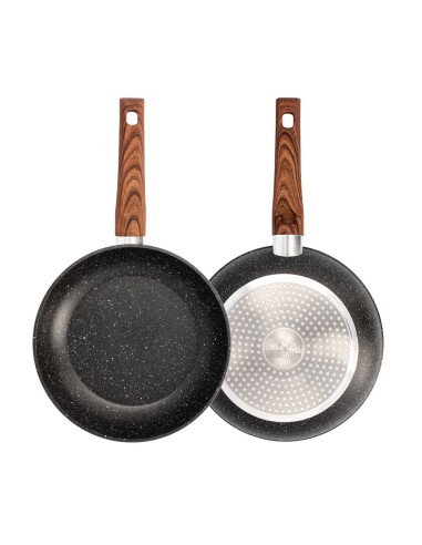 Sarten Aluminio Forjado Antiadherente Ø 24 x 5 cm. Mango Engomado / 5 capas / Acabado Piedra / Apta Para Todo Tipo de Cocinas