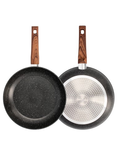 Sarten Aluminio Forjado Antiadherente Ø 28 x 5,5 cm. Mango Engomado / 5 capas / Acabado Piedra / Apta Para Todo Tipo de Cocinas