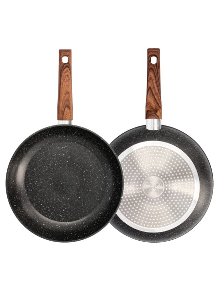 Sarten Aluminio Forjado Antiadherente Ø 28 x 5,5 cm. Mango Engomado / 5 capas / Acabado Piedra / Apta Para Todo Tipo de Cocinas