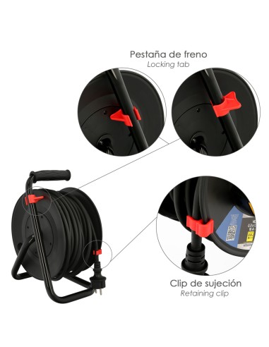 Extensible Industrial 50 metros Protección IP44 Con Tapas, Extensible Electrico, Enrollacables, Alaragadera, Cable Extensible