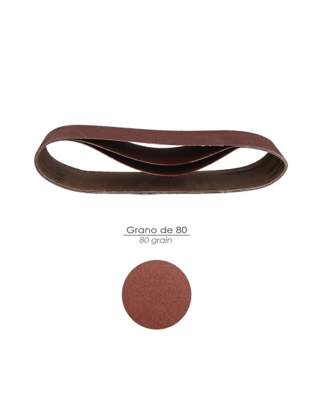 Lija Recambio Banda 75x457 mm. Grano 80 (3 Piezas)