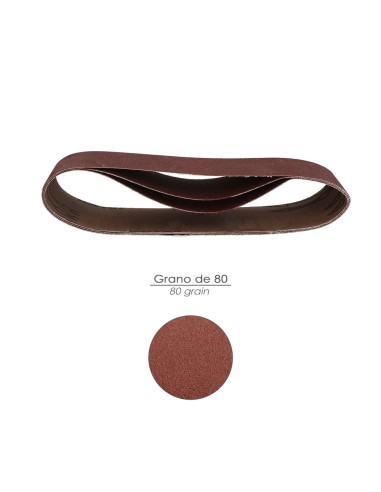 Lija recambio banda 75x533 mm. grano 80 (3 Piezas)