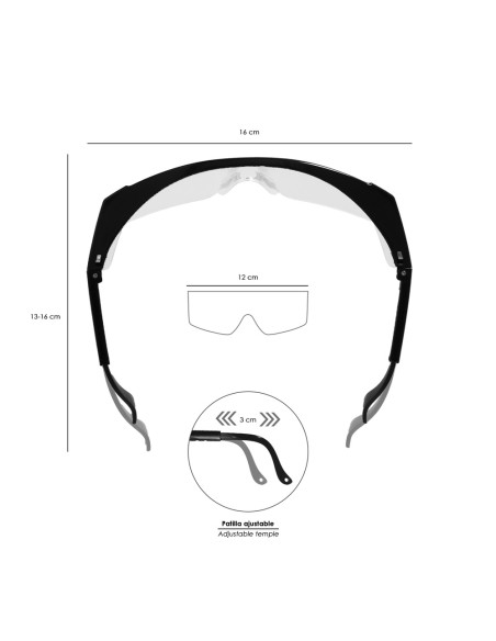 Gafas Proteccion Con Patillas Ajustables Certificación EN166. Lente Color Transparente. Gafas Protección Gafas Trabajo