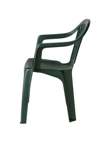 Silla Respaldo Bajo Resina Monobloc, Color Verde, Modelo Lyra