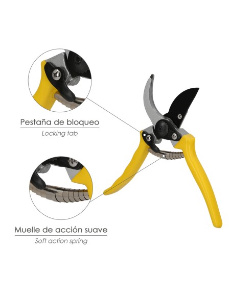 Tijera Podar 1 Mano Japonesa Akagi T-4S 220 mm. Mangos Aluminio Endurecido, Hoja Recubierta PTFE