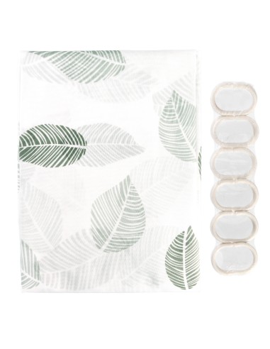 Cortina Ducha Tela Hojas 180 x 200 cm. Cortina baño, Cortina Tela Impermeable Con Anillas