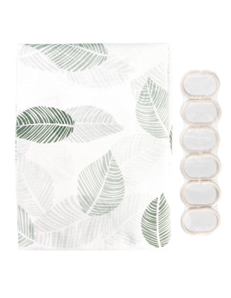 Cortina Ducha Tela Hojas 180 x 200 cm. Cortina baño, Cortina Tela Impermeable Con Anillas