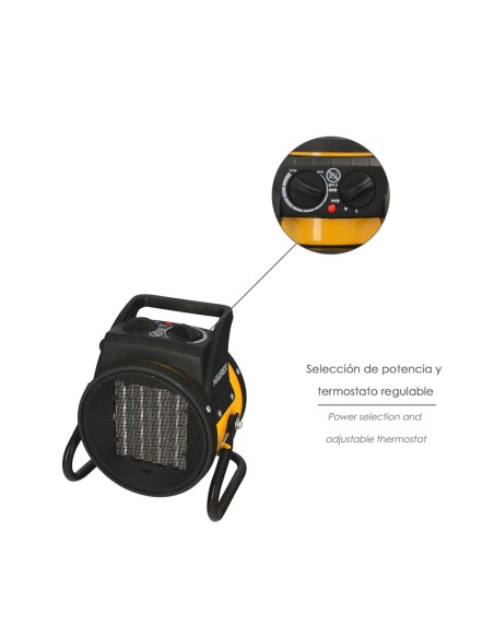 Calefactor Termoventilador Ceramico Cañon Suelo y Pared 1000 / 2000 Watt. Cañon Aire Caliente, Cañon Calefactor 2 Potencias