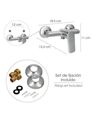 Monomando Ducha "Hamburgo" Grifo Baño, Grifo Encimera, Grifo Cocina, Grifo Mezclador. Cartucho Ceramico Ø 35 mm.