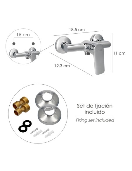 Monomando Ducha "Hamburgo" Grifo Baño, Grifo Encimera, Grifo Cocina, Grifo Mezclador. Cartucho Ceramico Ø 35 mm.
