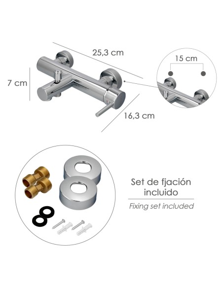 Monomando Bañera / Ducha "Dresde" Grifo Baño, Grifo Encimera, Grifo Cocina, Grifo Mezclador. Cartucho Ceramico Ø 35 mm.
