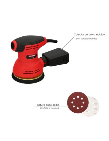 Lijadora Wolfpack Orbital 240 Watt. Lijadora Multifunción. Decapado, Lijado, Eliminar Oxido, Disco Ø 125 mm.