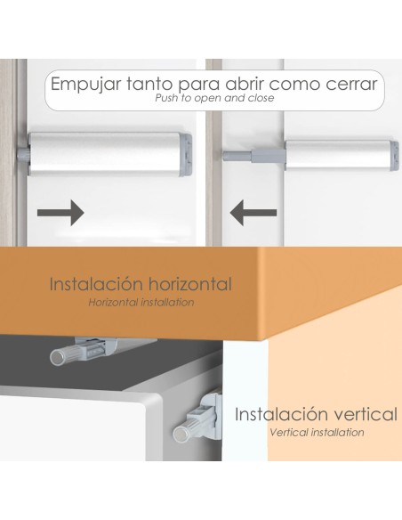Cierre Iman Para Puerta Armario Presion Magnetica. Pack 2 Piezas Cierre Puerta, Cierre Cajon, Cierre Mueble, Cierre Amortiguador