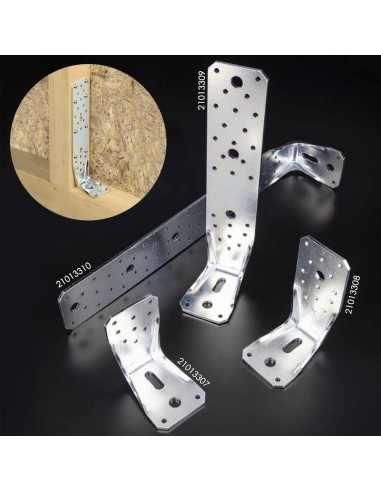 Soporte Para Madera Con Angulo Reforzado 65x88x285 mm. Conector Angular, Escuadra Fijación, Zapata Madera Soporte Pergola Madera