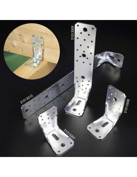 Soporte Para Madera Con Angulo Reforzado 65x88x95 mm. Conector Angular, Escuadra Fijación, Zapata Madera, Soporte Pergola Madera