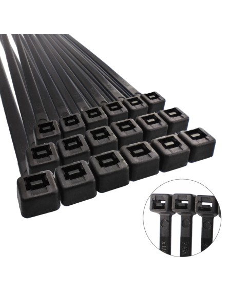 Brida Nylon 100%. Color Negro 2,5 x 135 mm. Bolsa 100 unidades. Abrazadera Plastico, Organizador Cables, Alta Resistencia
