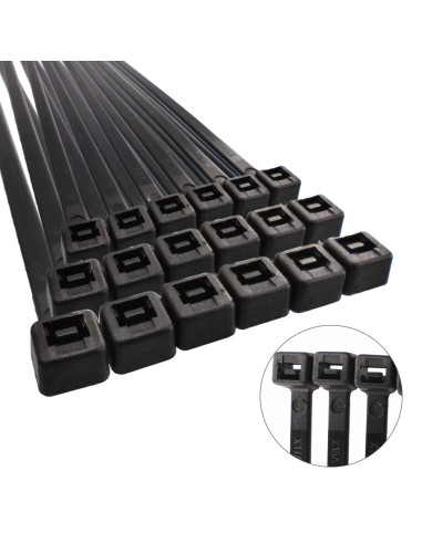 Brida Nylon 100%. Color Negro 2,5 x 160 mm. Bolsa 100 unidades. Abrazadera Plastico, Organizador Cables, Alta Resistencia
