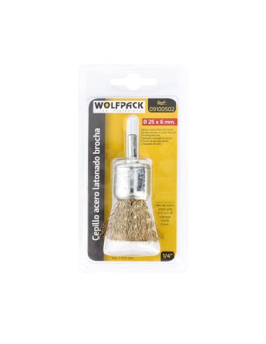 Cepillo Acero latonado Brocha 25 mm. 1/4"
