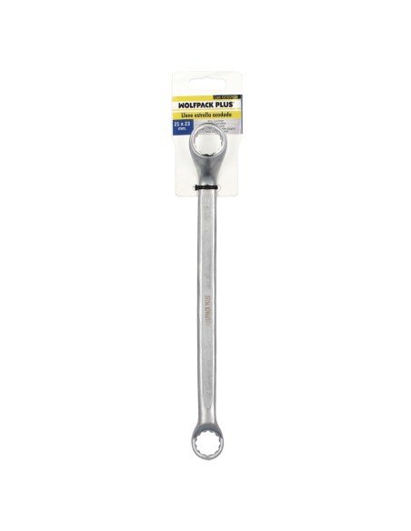 Llave Estrella Acodada Plus Acero Cromo Vanadio 21x23 DIN 838. Llave Doble Boca Acodada, Llave Fija Estrella Acodada