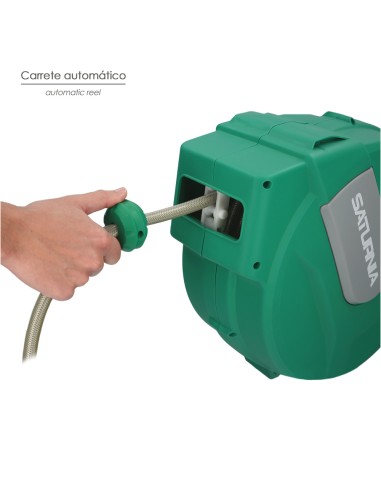 Enrollador Automatico Manguera Para Jardin. Recogedor Manguera Automatico, Porta Mangueras Jardin Manguera De 20 Metros