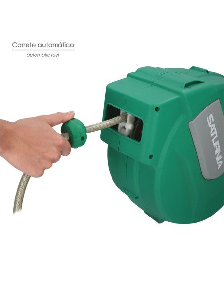 Enrollador Automatico Manguera Para Jardin. Recogedor Manguera Automatico, Porta Mangueras Jardin Manguera De 20 Metros