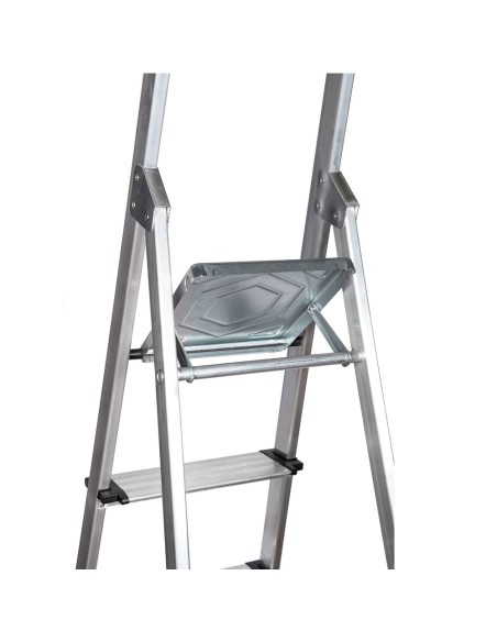 Escalera Doméstica Aluminio Profesional 6 Peldaños 12 cm Grosor.