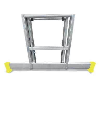 Escalera Aluminio 2 Tramos Mecanica 14 Peldaños. Plegable, Telescópica, Antideslizante, Resistente