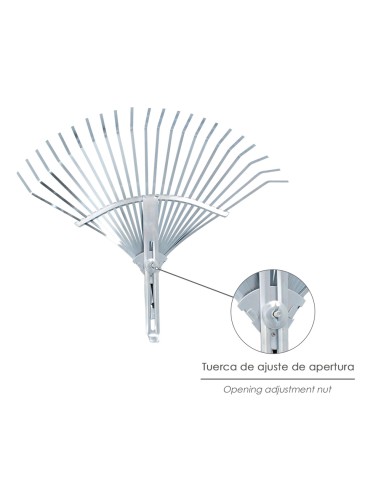 Rastrillo Metalico Para Jardin Ancho Regulable 31,5 A 43,5 cm. rastrillo Hojas, Cepillo Jardin, Escoba Metalica, Escoba Jardin