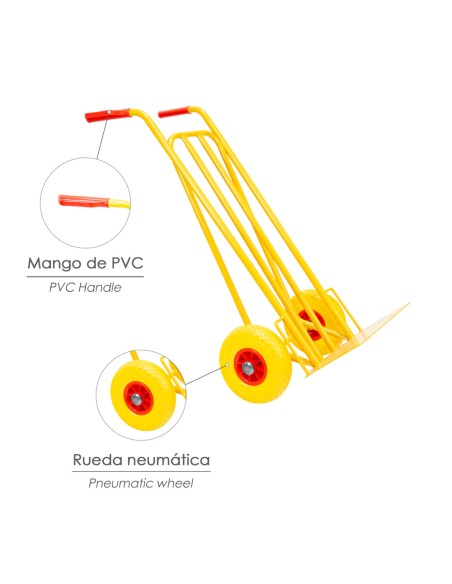 Carretilla Almacen / Sacos Rueda Maciza Llanta De Plástico