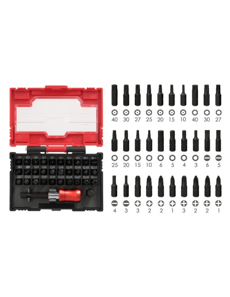 Juego De Puntas Destornillador Acero Cromo Vanadio Con Adaptador Rapido 32 Piezas