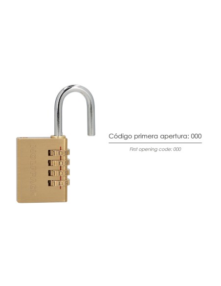 Candado Combinación Laton 28 mm. 4 dígitos