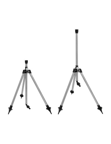 Tripode Para Aspersores Altura Regulable 55/90 cm. Tomas agua 1/2". Acero Cromado. Tripode Aspersores Jardineria