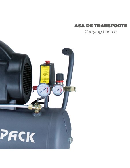 Compresor Aire Wolfpack 24 Litros / 8 Bares / 1,5 Kw - 2,0 HP